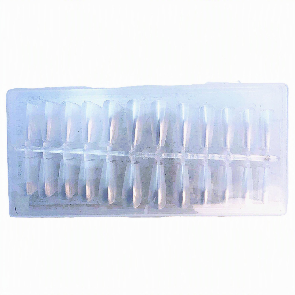 CLEANAIL NAIL TIP CLEAR COFFIN - 240PC