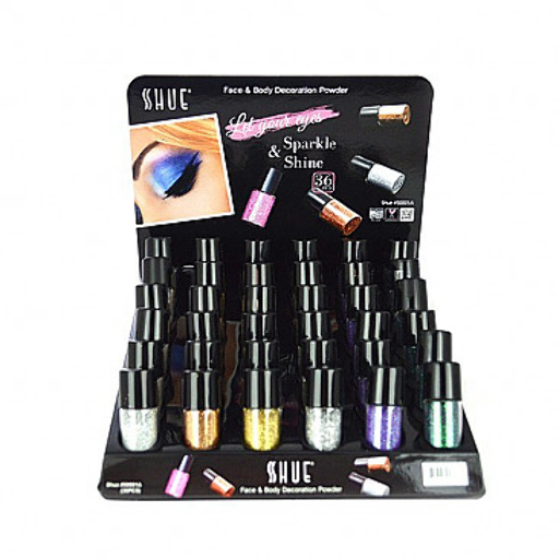 CLEANAIL 6COLOR GLITTER POWDER A DP/36PC