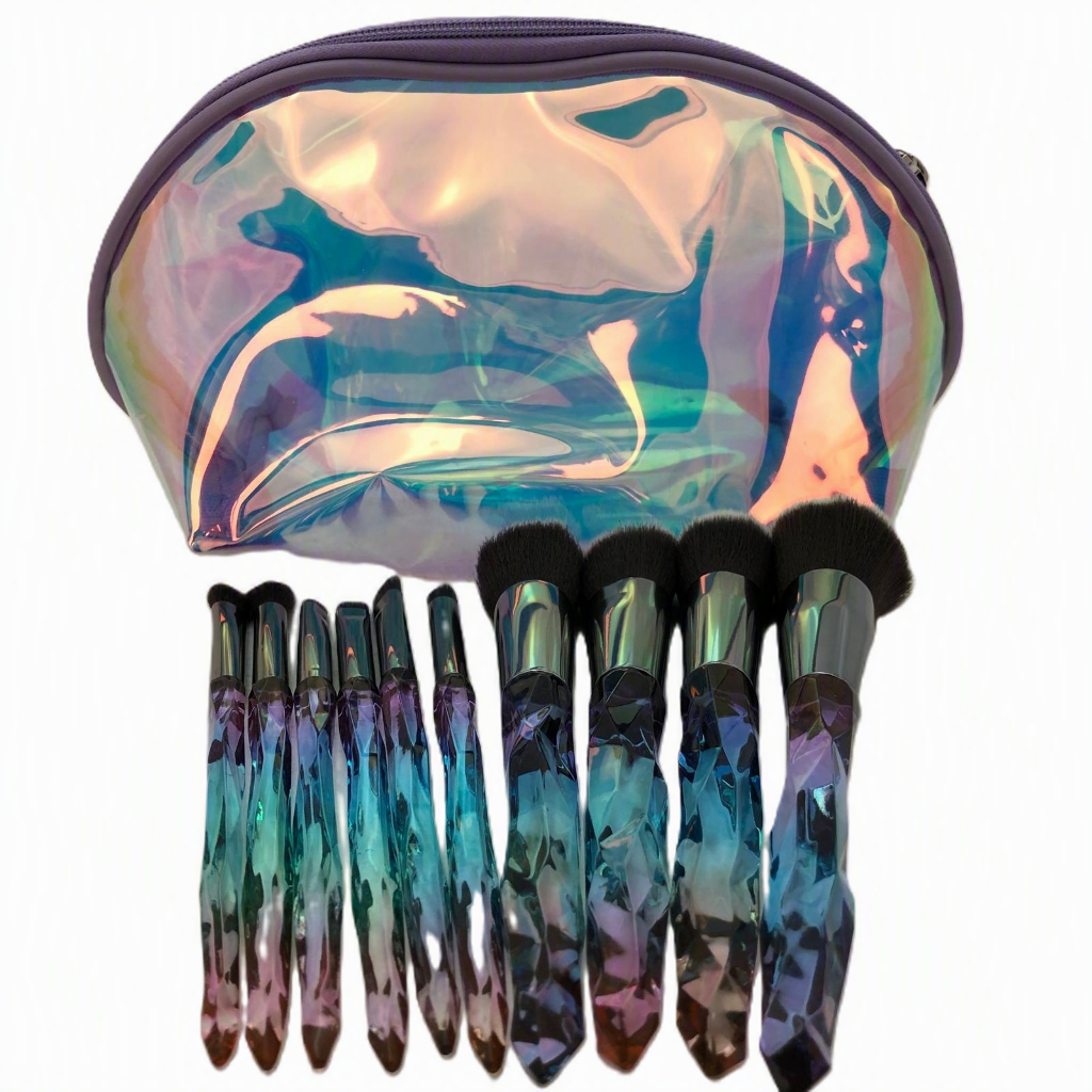SH9010 SHUE 10PC RAINBOW BRUSH SET WITH BAG