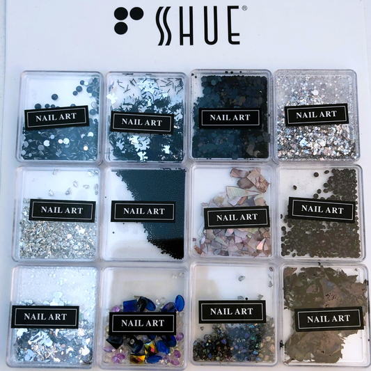 SHUE - 12 MINI BOX NAIL CHARM DECORATIONS - GOTH