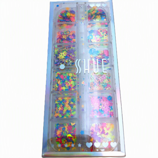SHUE - 12 GLIDS SEQUINS MIX - ASSORTED SHAPES