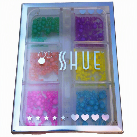 SHUE - 6 GLIDS CAVIAR NAIL DECAL BEADS - ASSORTED COLOR/SIZE