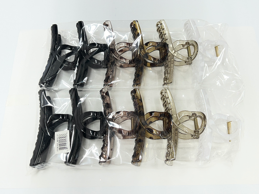 HAIR CLIP-LEOPARD 3COLOR MIX-LARGE