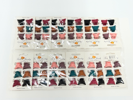 HAIR CLIP-MINI6PC-COLOR MIX