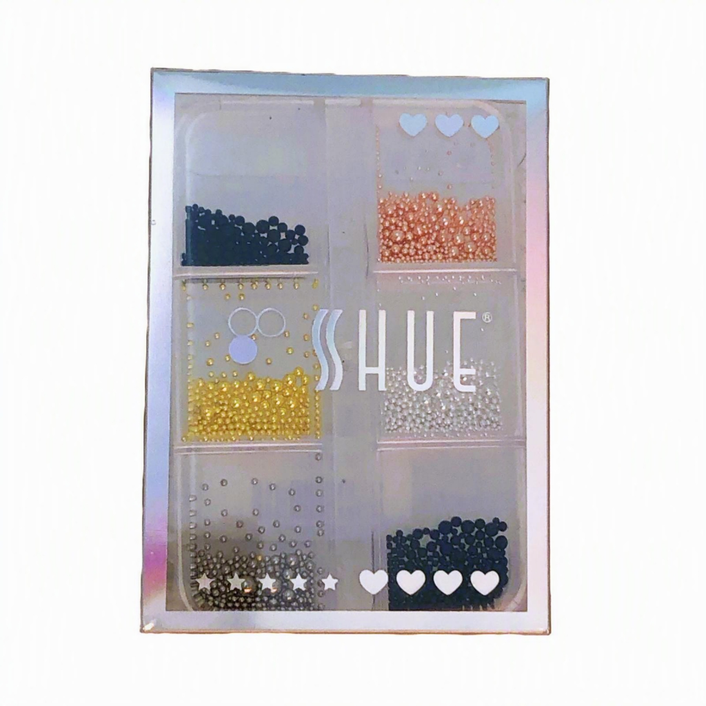 SHUE - 6 GLIDS CAVIAR NAIL DECAL BEADS - ASSORTED METALLIC