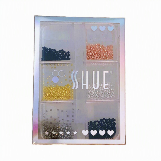 SHUE - 6 GLIDS CAVIAR NAIL DECAL BEADS - ASSORTED METALLIC