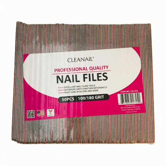 CLEANAIL 7" SQUARE NAIL FILE GRIT 100/180 (50PC/PK)