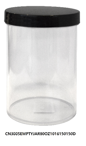 CLEANAIL CLEAR JAR WITH BLACK CAP 8OZ (12 PCS)