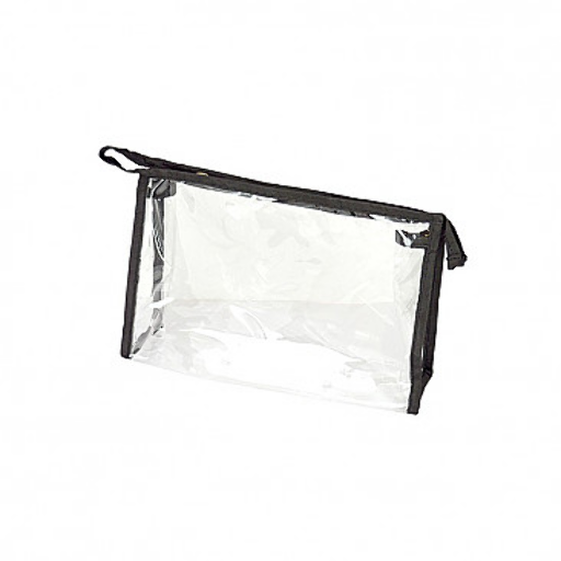 SHUE CLEAR MAKEUP POUCH WITH ZIPPER - SMALL/ASSORTED COLORS (12 PCS)