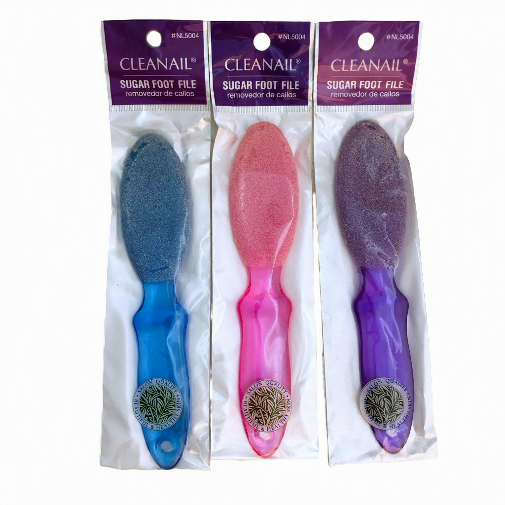 CLEANAIL SUGAR FOOT FILE - ASSORTED COLORS (12 PCS)