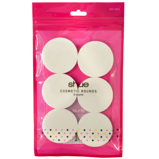 SH1024 SHUE 6CT COSMETIC ROUND SPONGES (12 PCS/PK)