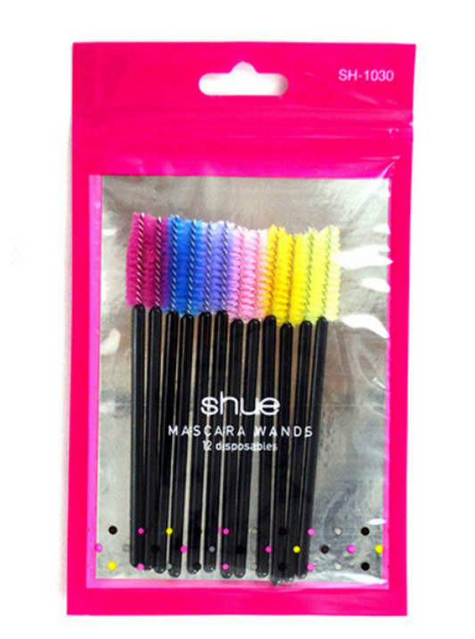 SH1030 SHUE 12CT MASCARA WANDS - ASSORTED COLOR (12 PCS/PK)