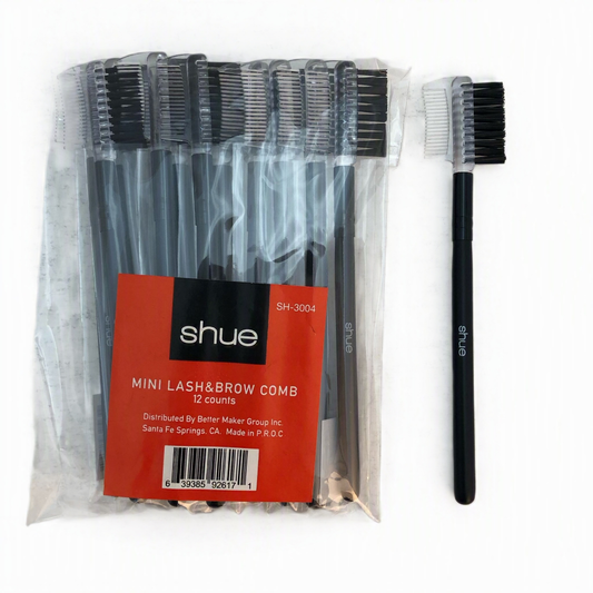 SH3004 SHUE MINI LASH/BROW COMB & BRUSH (12 PCS)