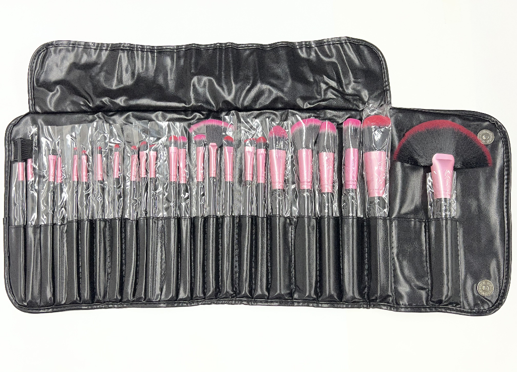 SH9004 SHUE 24PC MAKEUP BRUSH SET - MAGENTA