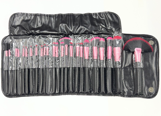SH9004 SHUE 24PC MAKEUP BRUSH SET - MAGENTA