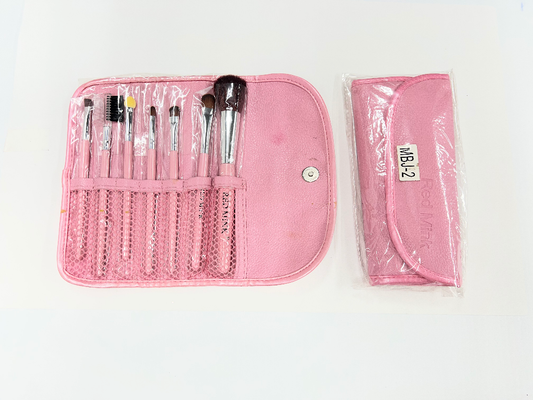 REDMINK 7PC BRUSH SET WITH PINK POUCH